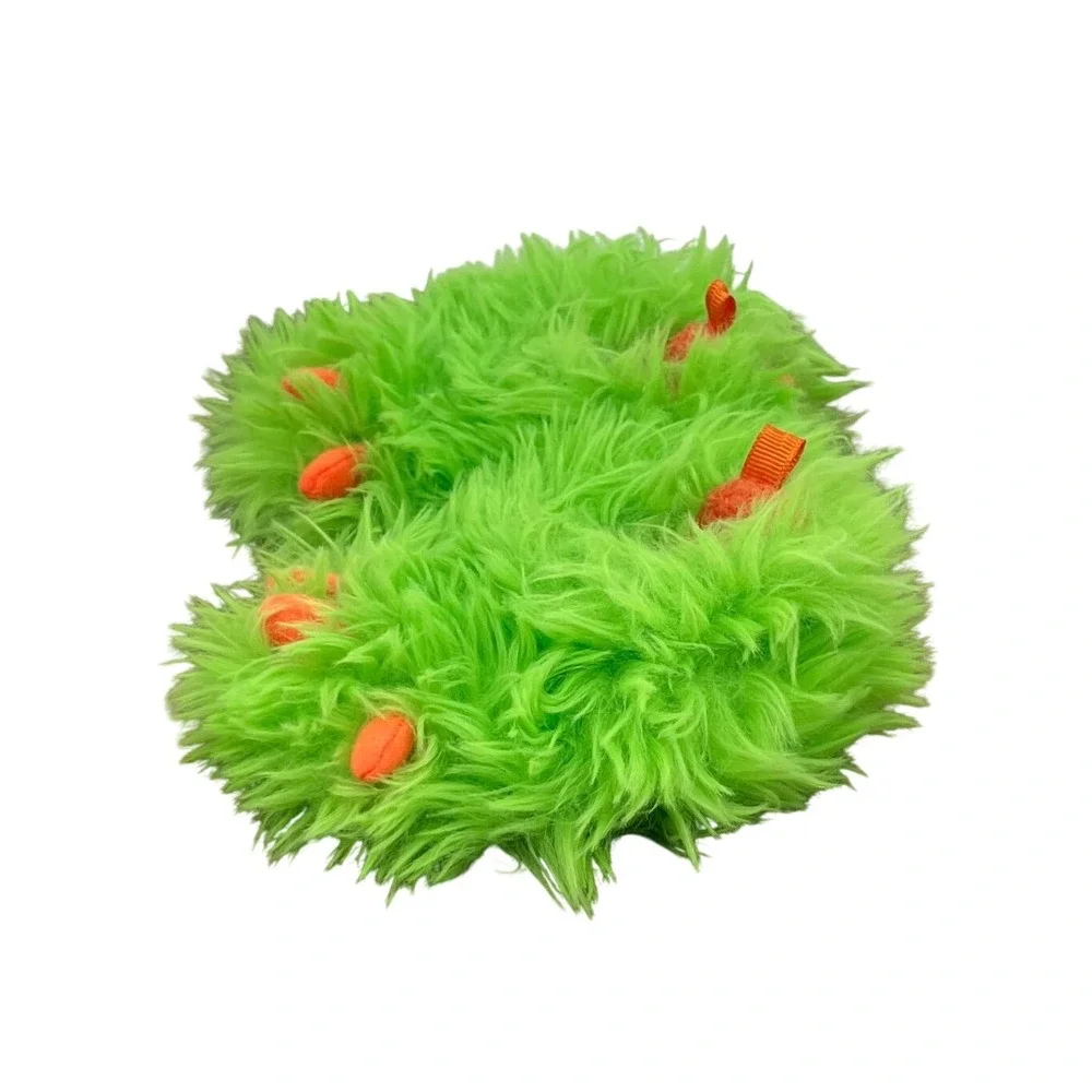 Monster Paw Slippers Kids Size 2 Neon Green Orange Faux‎ Fur Fuzzy Wonder Nation